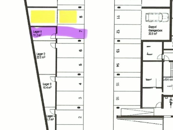 Tiefgaragenplatz mit Lager in Ruggell
