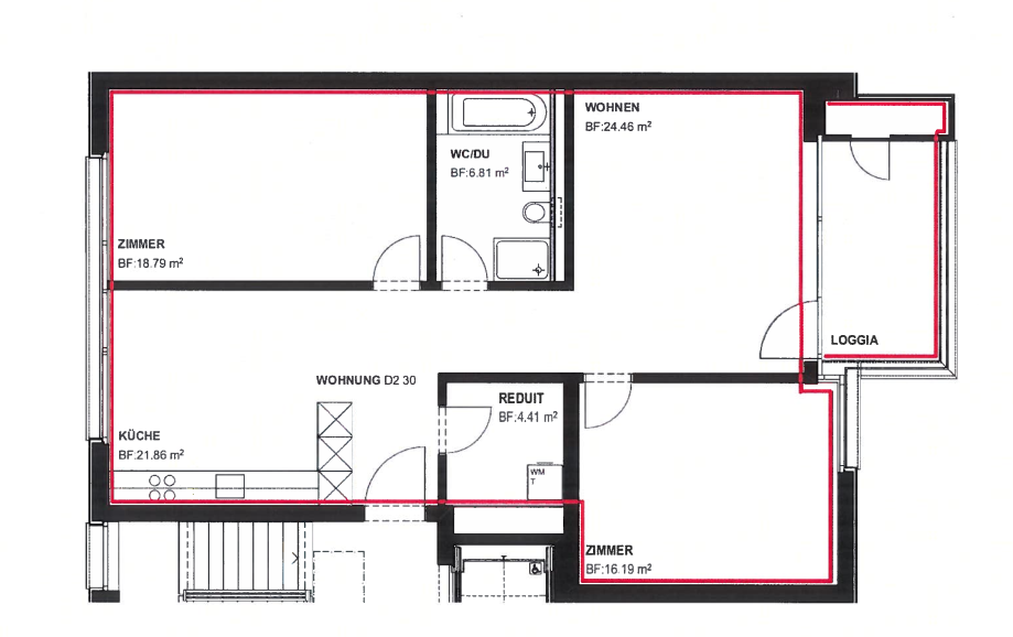 3.5 Zi-Wohnung – 3.OG